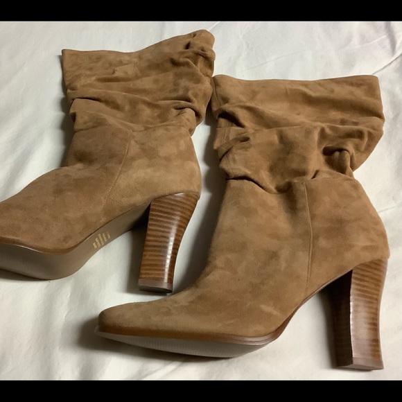 Vintage Colin Stuart Tan Suede Slouch Boots, Size 8, NWOT - Picture 2 of 10